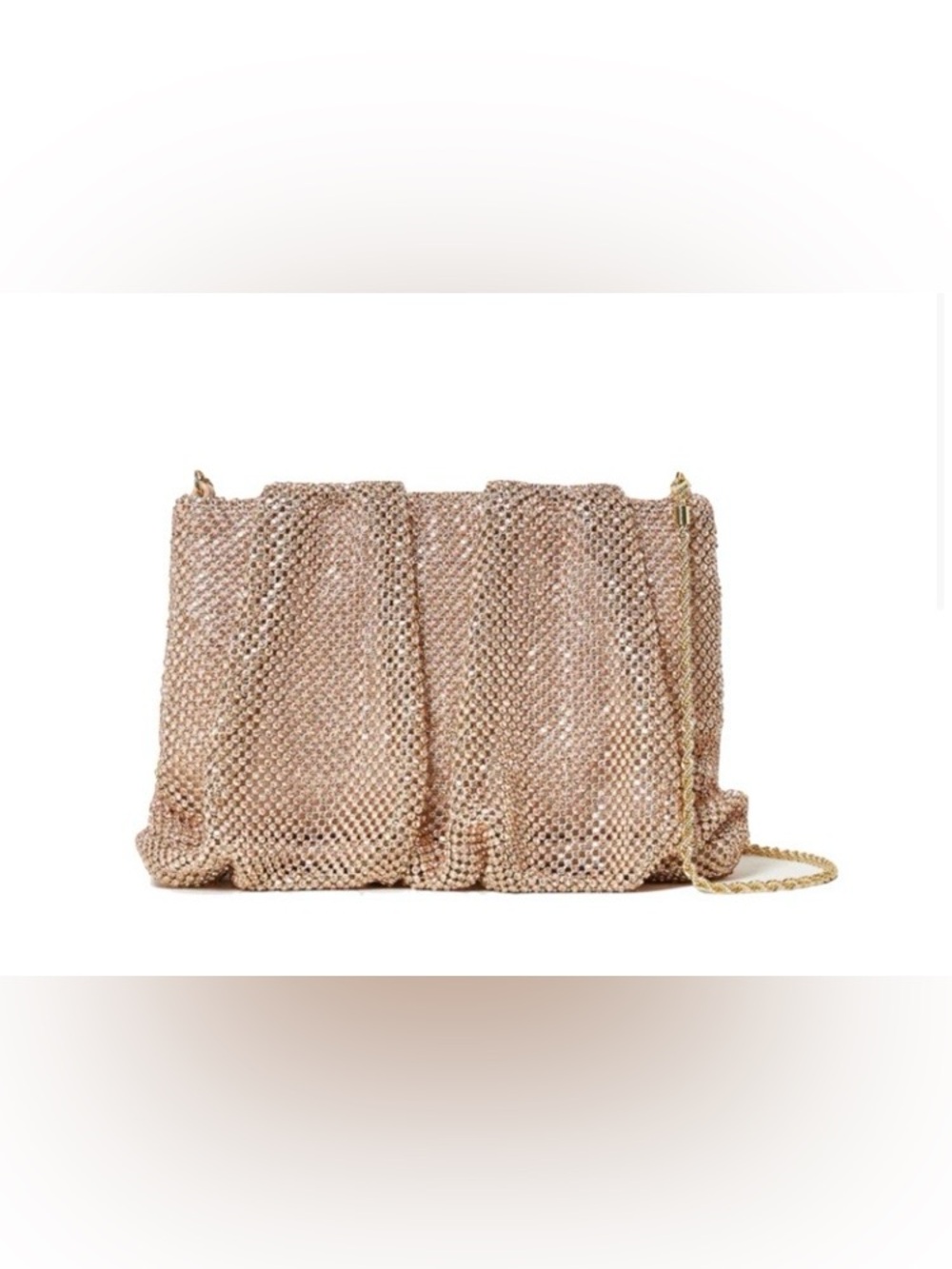 Loeffler Randall Peach Diamante Gathered Clutch - Picture 1 of 4